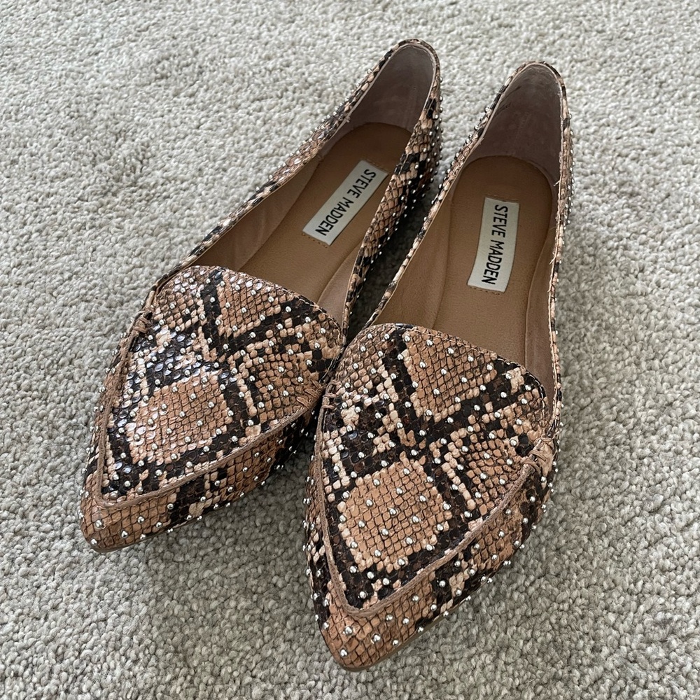 Steve Madden Snake Studded Flats